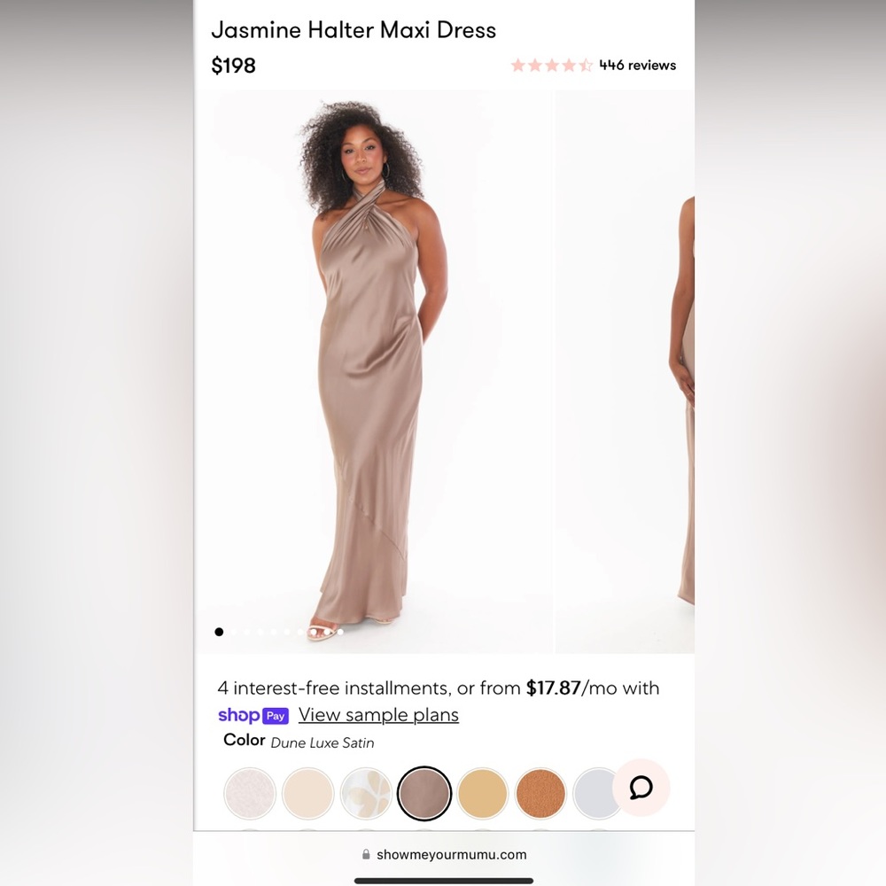 Jasmine Halter Maxi Dress - in color Dune